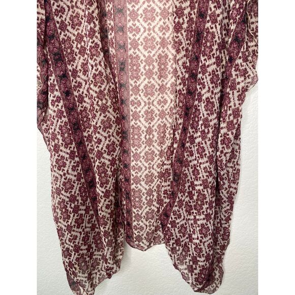 Brandy Melville mixed boho print kimino cardigan sheer open front flowy light - Picture 6 of 7